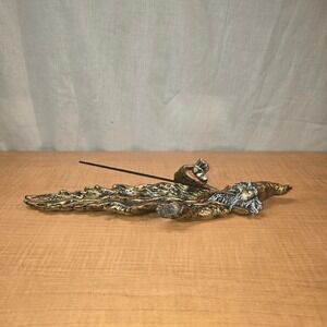 Incense Burner Old Man Winter Wizard 3D Fantasy Genie Metal Pre-Owned Antiqued